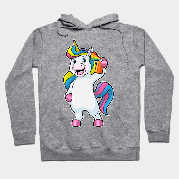 Unicorn as Hairdresser with Hairspray Hoodie by Markus Schnabel